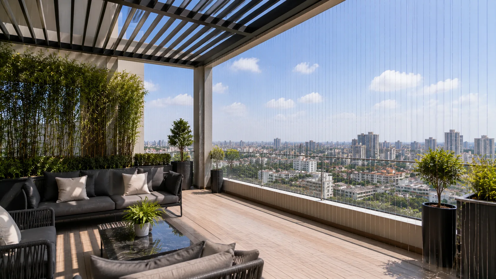 Terrace Invisible Grills in Hyderabad